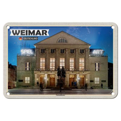 Metal sign cities Weimar National Theater Middle Ages 18x12cm sign