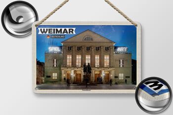 Panneau en étain pour villes, théâtre national de Weimar, moyen âge, 18x12cm 2