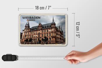 Panneau en étain pour villes, Wiesbaden, marché, église, moyen âge, 18x12cm 5