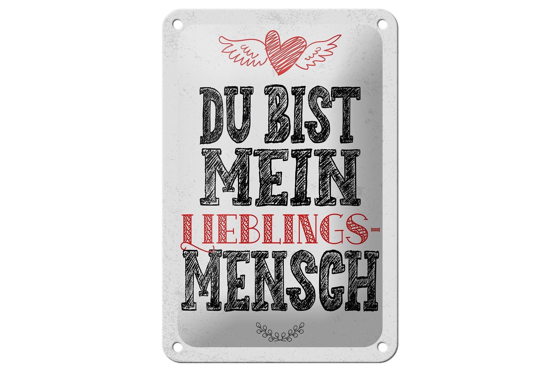 Targa in metallo con scritta "Sei la persona preferita, il mio angelo", 12x18 cm