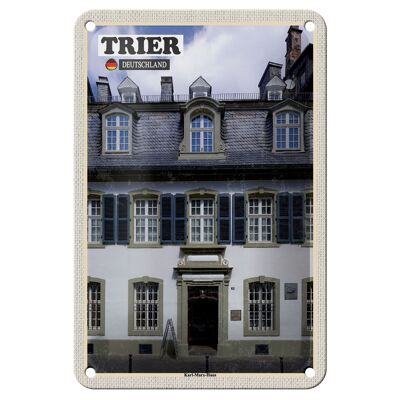 Targa in metallo Città Trier Karl Marx House Decorazione del centro storico 12x18 cm