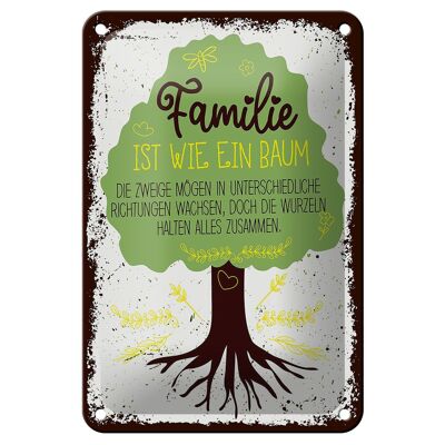 Blechschild Spruch Familie ist Baum halten alles Zusammen 12x18cm