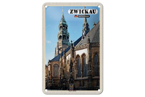 Blechschild Städte Zwickau Dom St. Marien Kirche Deko 18x12cm Schild