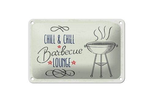 Blechschild Spruch Chill & Chill Barbecue Lounge 18x12cm Dekoration