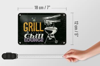 Panneau en étain disant Grill & Chill Lounge 5 étoiles, décoration 18x12cm 5