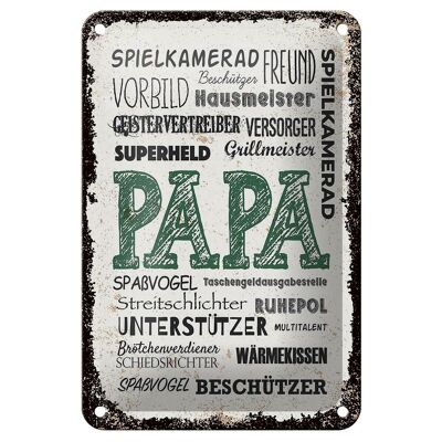 Blechschild Spruch Papa Spielkamerad Beschützer Freund 12x18cm Schild