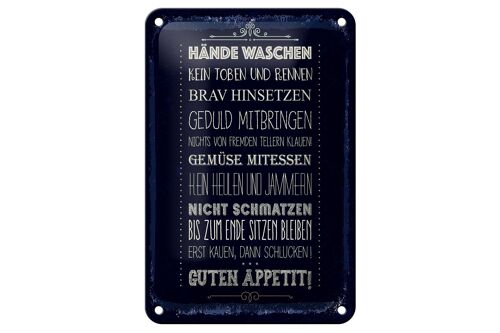 Blechschild Spruch Hände waschen kein toben 12x18cm Dekoration