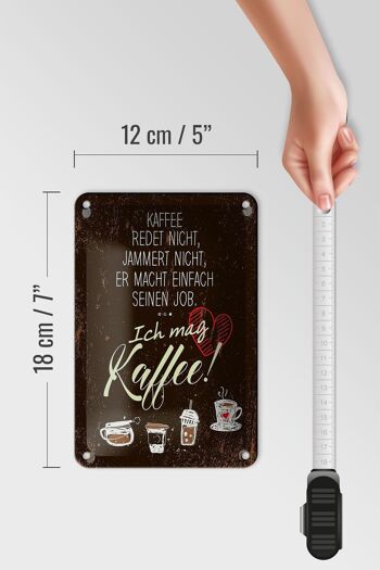 Plaque en étain disant J'aime le cœur de café 12x18cm, décoration cadeau 5