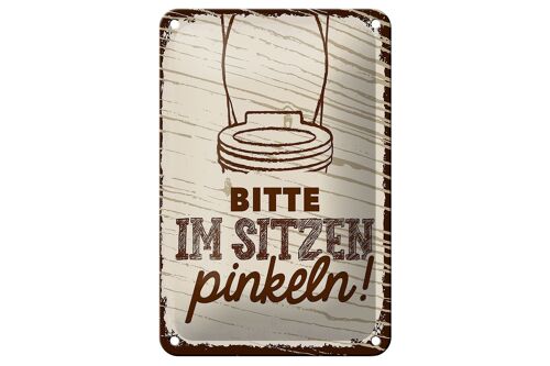 Blechschild Spruch lustig Bitte im sitzen pinkeln 12x18cm Schild