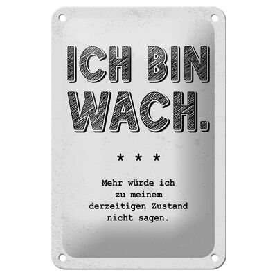 Blechschild Spruch lustig Zustand Ich bin wach 12x18cm Dekoration