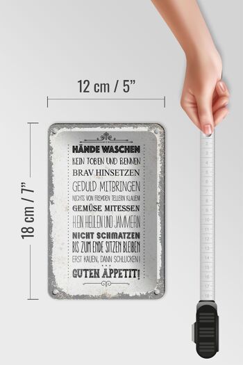 Panneau en étain disant "lavez-vous les mains, ne vous déchaînez pas", 12x18cm 5