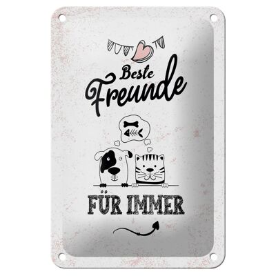 Tin sign saying Best friends forever 12x18cm decoration