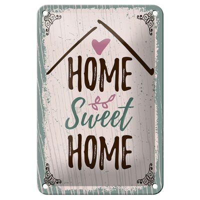 Targa in metallo con scritta "Home sweet home" 12x18 cm, decorazione regalo