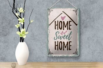 Panneau en étain disant Home sweet home 12x18cm, décoration cadeau 4