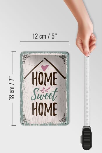 Panneau en étain disant Home sweet home 12x18cm, décoration cadeau 5