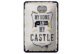 Panneau en étain disant My home is my Castle 12x18cm, décoration de maison 1