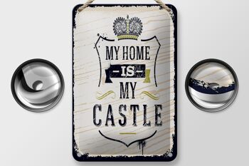 Panneau en étain disant My home is my Castle 12x18cm, décoration de maison 2