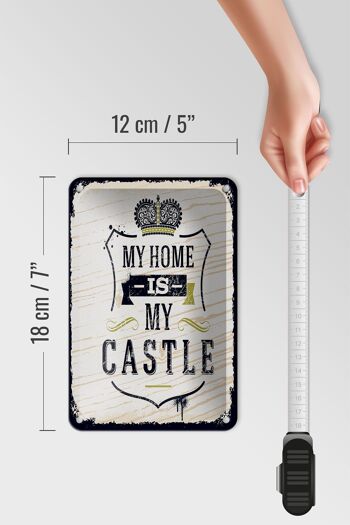 Panneau en étain disant My home is my Castle 12x18cm, décoration de maison 5