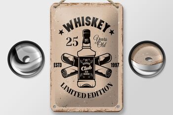 Panneau en étain disant Whisky 25 ans, édition limitée, 12x18cm 2