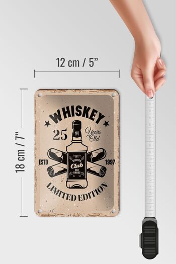 Panneau en étain disant Whisky 25 ans, édition limitée, 12x18cm 5