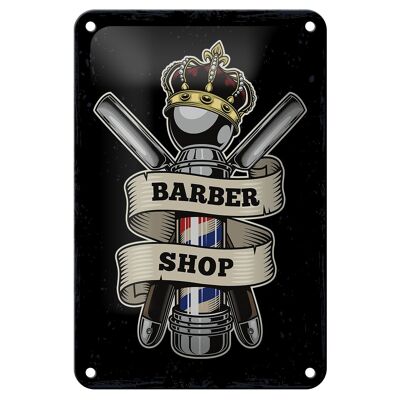 Targa in metallo con scritta "Barbiere Parrucchiere" Decorazione per capelli, 12x18 cm