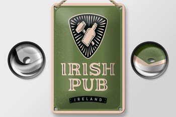 Panneau en étain disant Irlande pub irlandais alcool 12x18cm signe cadeau 2