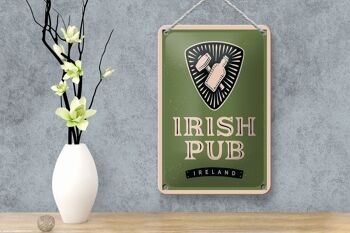 Panneau en étain disant Irlande pub irlandais alcool 12x18cm signe cadeau 4