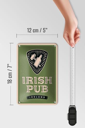 Panneau en étain disant Irlande pub irlandais alcool 12x18cm signe cadeau 5