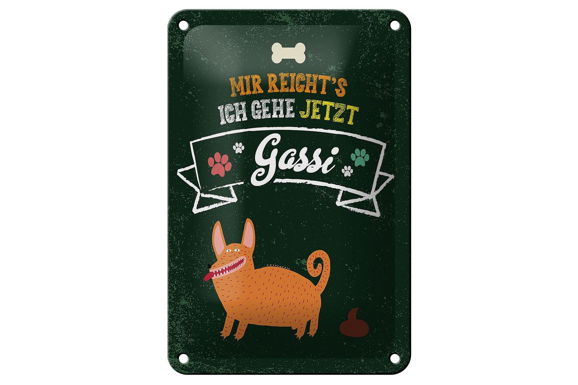 Targa in metallo con scritta "Ne ho abbastanza, ora vado a fare una passeggiata", targa 12x18 cm