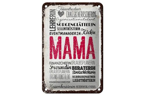 Blechschild Spruch Mama Lehrerin Freundin Köchin 12x18cm Schild