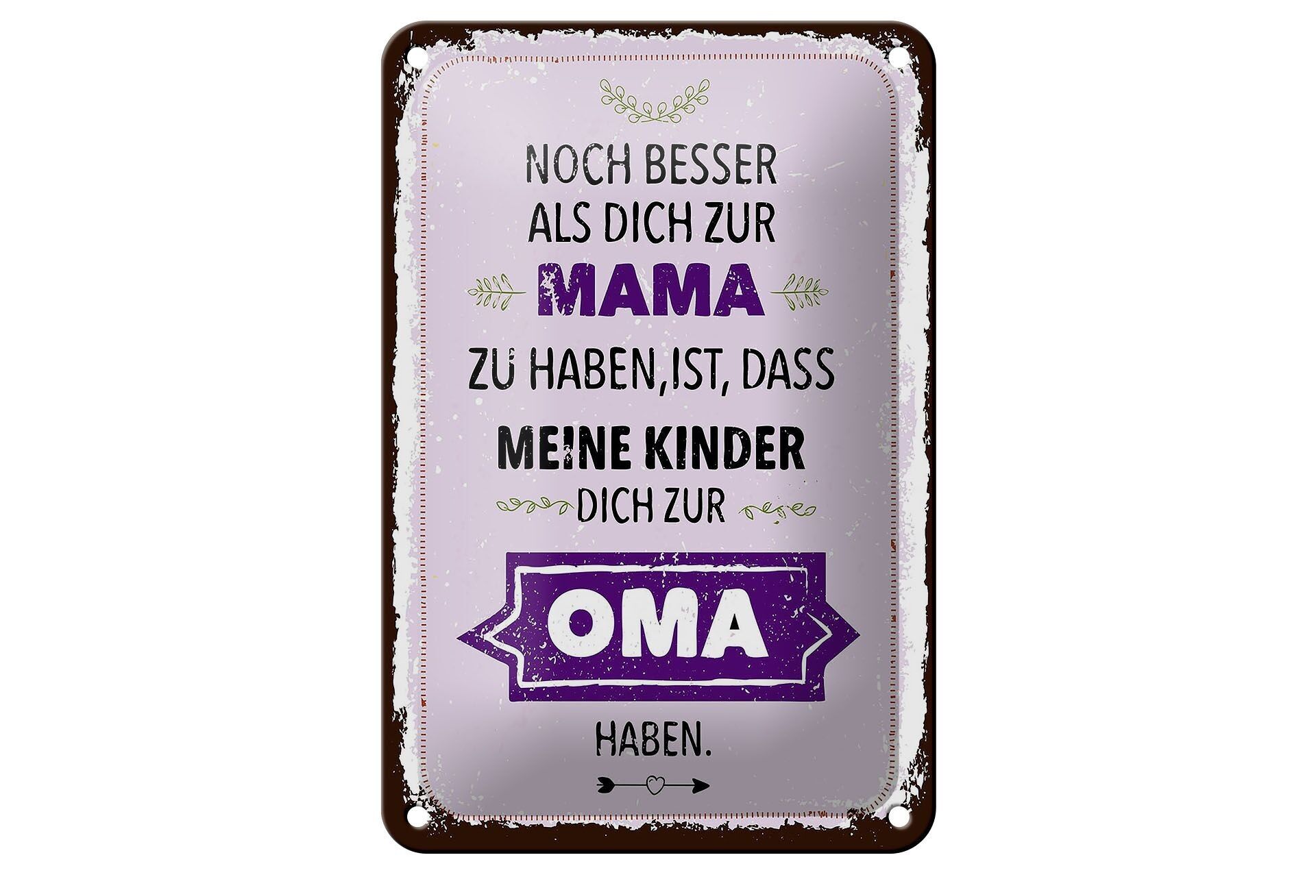 Targa in metallo con scritta "Mamma Nonna", è meglio che tu abbia un cartello da 12 x 18 cm