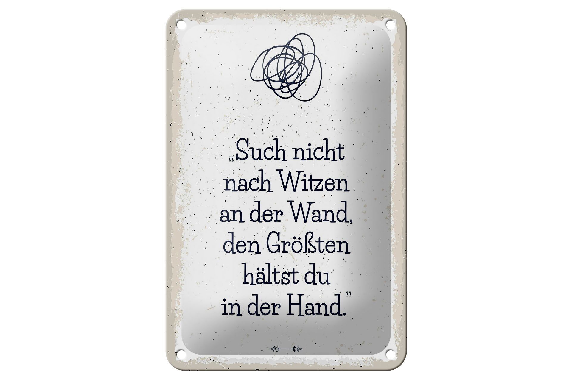 Targa in metallo con scritta "Non cercare scherzi sul muro" 12x18 cm