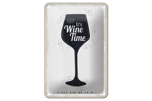 Blechschild Spruch Wein Alkohol It´s Wine Time 12x18cm Dekoration