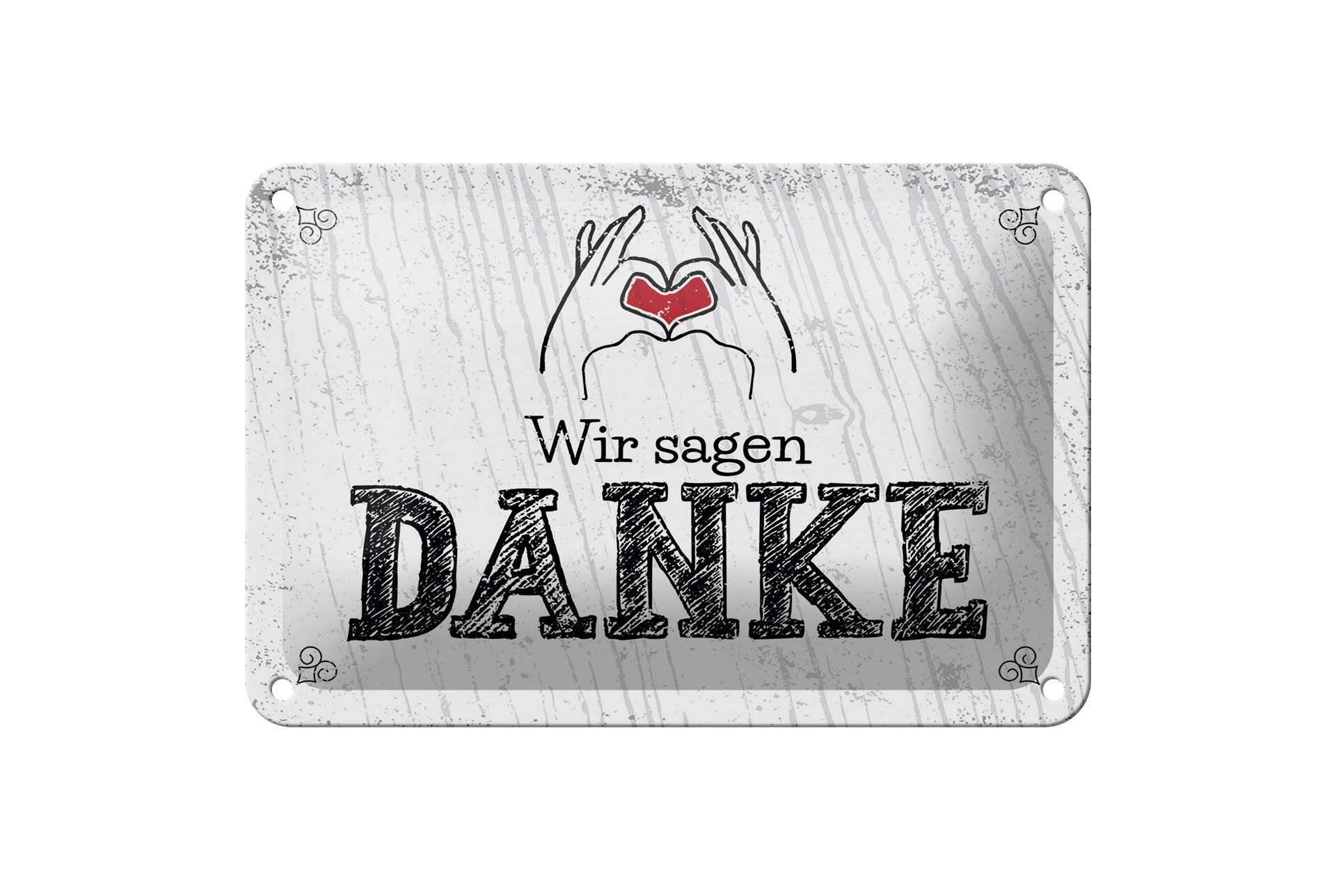 Targa in metallo con scritta "Grazie cuore" 18x12 cm, decorazione regalo