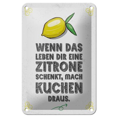 Targa in metallo con scritta "Quando la vita ti dà il limone" 12x18 cm