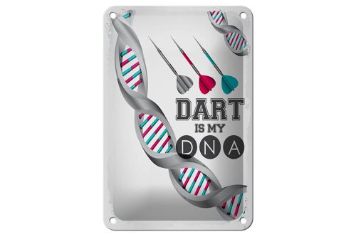 Blechschild Spruch Sportart Dart is my DNA 12x18cm Geschenk Schild