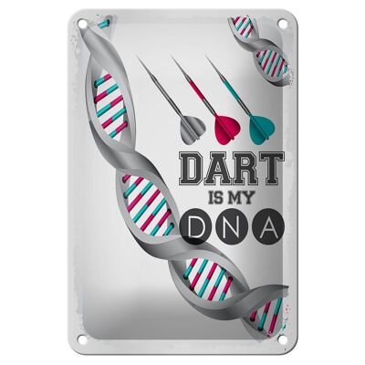 Letrero de chapa que dice deporte Dardo es mi ADN 12x18cm letrero de regalo