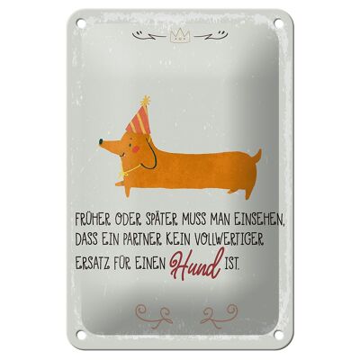 Cartel de chapa que dice "no hay reemplazo para un perro" decoración de 12x18 cm