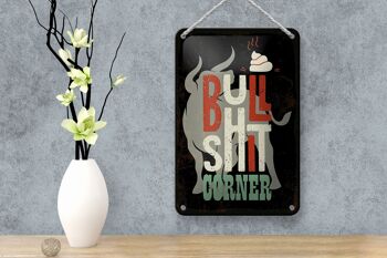 Panneau en étain disant Bullshit Corner Bull, 12x18cm, signe cadeau 4