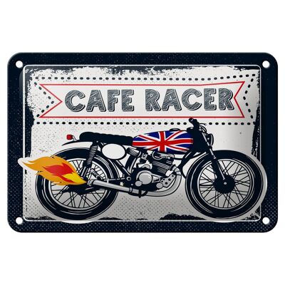 Targa in metallo Moto Cafe Racer Motorcycle UK 18x12 cm Decorazione