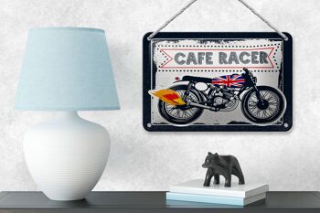 Panneau en étain pour moto, café Racer, moto UK, 18x12cm, décoration 4