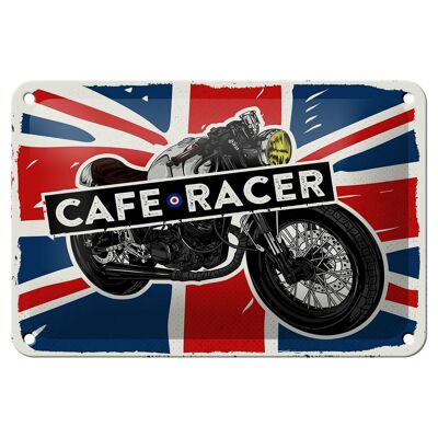 Targa in metallo Motorcycle Cafe Racer Motorcycle UK 18x12 cm Targa regalo