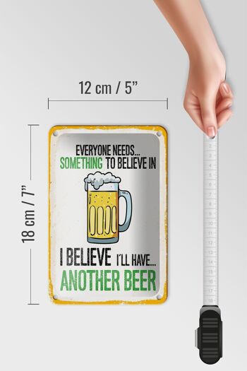 Plaque en étain disant Bière, je prendrai une autre bière, décoration 12x18cm 5