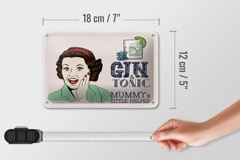 Panneau en étain disant drôle Gin Tonic Mummy's Helper, 18x12cm 5