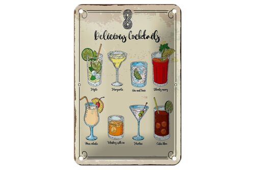 Blechschild Spruch Cocktails Mojito Martini Margarita 12x18cm Schild