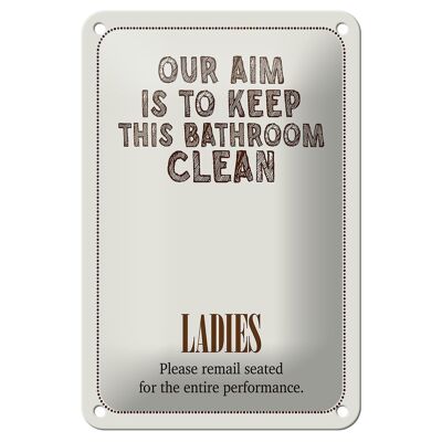 Blechschild Spruch Keep this bathroom clean 12x18cm Dekoration