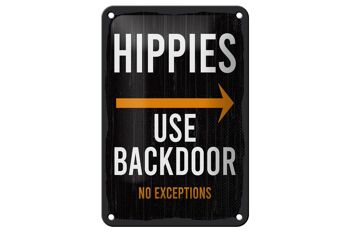 Panneau en étain pour avis d'entrée, hippies, utilisation de porte arrière, décoration 12x18cm 1