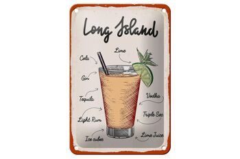 Signe en étain pour alcool, Long Island, Tequila, Vodka, 12x18cm, décoration 1
