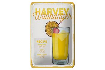 Signe en étain recette Harvey Wallbanger Cocktail recette 12x18cm signe 1