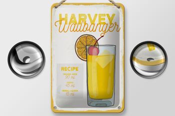 Signe en étain recette Harvey Wallbanger Cocktail recette 12x18cm signe 2